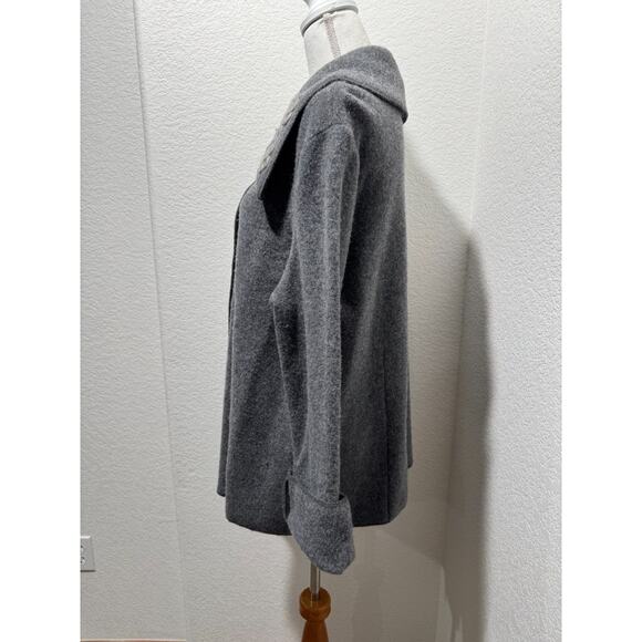 Vtg Pendleton Wool Front Snap Collar Jacket Women's Sz 2X Gray Floral Applique - Picture 4 of 12